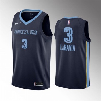 Men's Memphis Grizzlies #3 Jake LaRavia Navy City Edition Stitched Basketball Jersey Men's Memphis Grizzlies #3 Jake LaRavia Navy City Edition Stitched Basketball Jersey