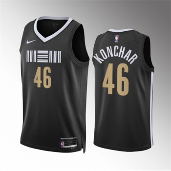 Men's Memphis Grizzlies #46 John Konchar Black 2023/24 City Edition Stitched Basketball Jersey Men's Memphis Grizzlies #46 John Konchar Black 2023/24 City Edition Stitched Basketball Jersey