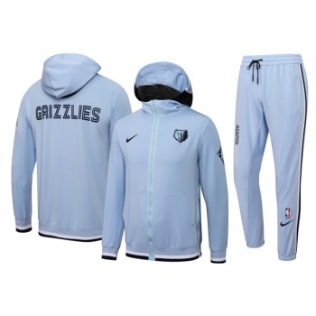 Men's Memphis Grizzlies 75th Anniversary Blue Performance Showtime Full-Zip Hoodie Jacket And Pants  Suit Men's Memphis Grizzlies 75th Anniversary Blue Performance Showtime Full-Zip Hoodie Jacket And Pants  Suit