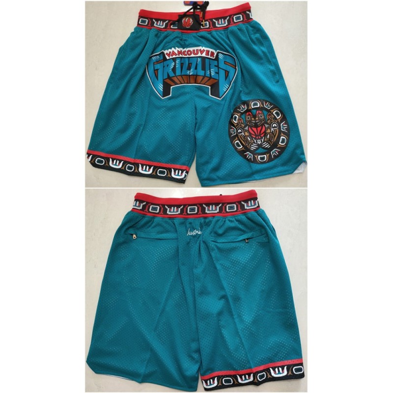 Men's Memphis Grizzlies Teal Shorts (Run Small) Men's Memphis Grizzlies Teal Shorts (Run Small)