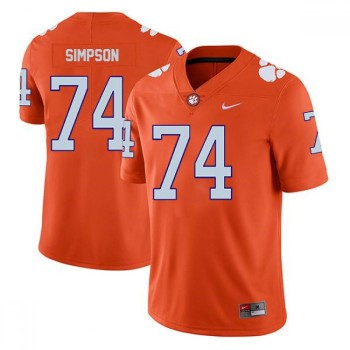 Men's Memphis Tigers #74 John Simpson Orange Game Jersey Men's Memphis Tigers #74 John Simpson Orange Game Jersey