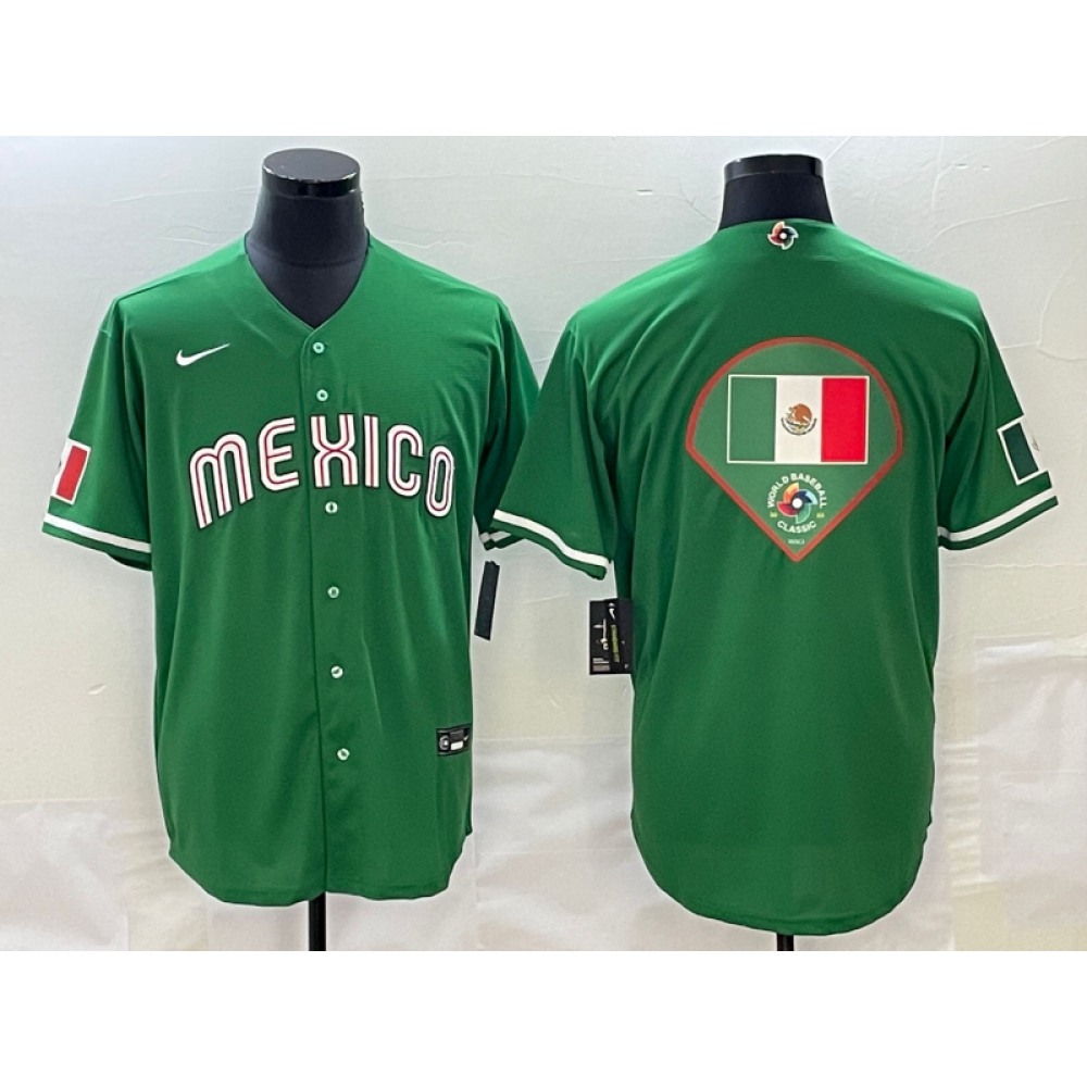 Men's Mexico Baseball 2023 Green World Baseball Big Logo Classic Stitched Jersey