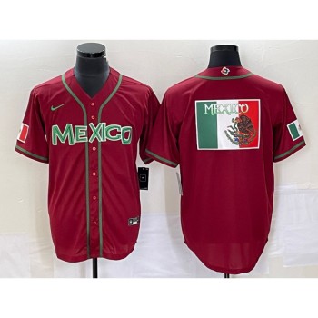 Men's Mexico Baseball 2023 Red World Baseball Classic Team Big Logo Stitched Jersey Men's Mexico Baseball 2023 Red World Baseball Classic Team Big Logo Stitched Jersey