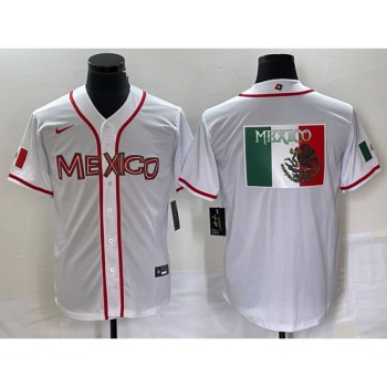 Men's Mexico Baseball 2023 White World Baseball Classic Team Big Logo Stitched Jersey Men's Mexico Baseball 2023 White World Baseball Classic Team Big Logo Stitched Jersey