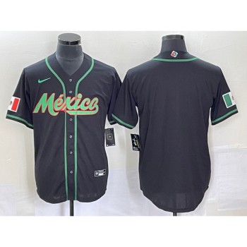 Men's Mexico Baseball Blank 2023 Black World Baseball Classic Stitched Jersey