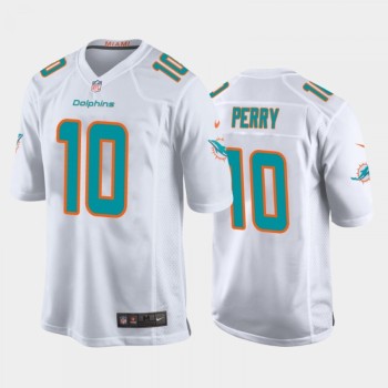 Men's Miami Dolphins #10 Malcolm Perry White Stitched Jersey Men's Miami Dolphins #10 Malcolm Perry White Stitched Jersey