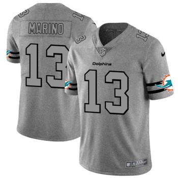 Men's Miami Dolphins #13 Dan Marino 2019 Gray Gridiron Team Logo Limited Stitched NFL Jersey Men's Miami Dolphins #13 Dan Marino 2019 Gray Gridiron Team Logo Limited Stitched NFL Jersey