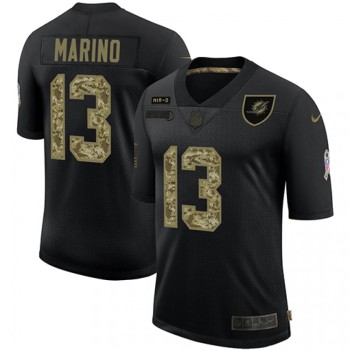 Men's Miami Dolphins #13 Dan Marino 2020 Black Camo Salute To Service Limited Stitched Jersey Men's Miami Dolphins #13 Dan Marino 2020 Black Camo Salute To Service Limited Stitched Jersey