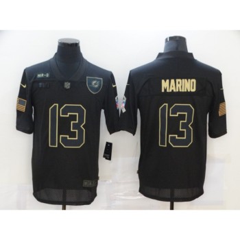 Men's Miami Dolphins #13 Dan Marino 2020 Black Salute To Service Limited Stitched Jersey Men's Miami Dolphins #13 Dan Marino 2020 Black Salute To Service Limited Stitched Jersey