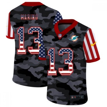 Men's Miami Dolphins #13 Dan Marino 2020 Camo USA Flag Limited Stitched NFL Jersey Men's Miami Dolphins #13 Dan Marino 2020 Camo USA Flag Limited Stitched NFL Jersey