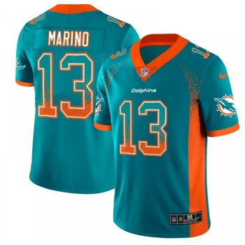 Men's Miami Dolphins #13 Dan Marino Aqua 2018 Drift Fashion Color Rush Limited Stitched NFL Jersey Men's Miami Dolphins #13 Dan Marino Aqua 2018 Drift Fashion Color Rush Limited Stitched NFL Jersey