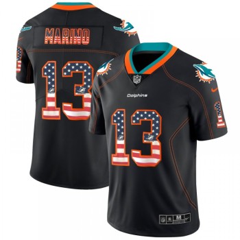 Men's Miami Dolphins #13 Dan Marino Black 2018 USA Flag Color Rush Limited Fashion NFL Stitched Jersey Men's Miami Dolphins #13 Dan Marino Black 2018 USA Flag Color Rush Limited Fashion NFL Stitched Jersey