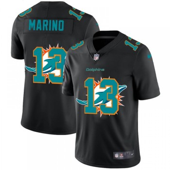 Men's Miami Dolphins #13 Dan Marino Black Shadow Logo Limited Stitched Jersey Men's Miami Dolphins #13 Dan Marino Black Shadow Logo Limited Stitched Jersey