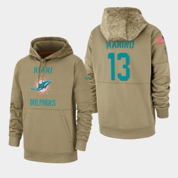 Men's Miami Dolphins #13 Dan Marino Tan 2019 Salute to Service Sideline Therma Pullover Hoodie Men's Miami Dolphins #13 Dan Marino Tan 2019 Salute to Service Sideline Therma Pullover Hoodie