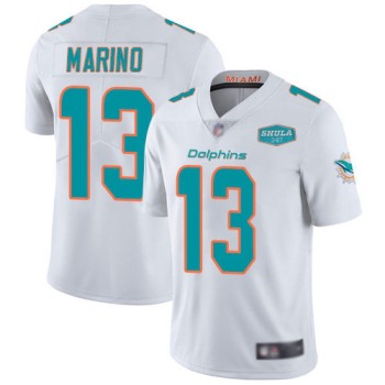 Men's Miami Dolphins #13 Dan Marino White With 347 Shula Patch 2020 Vapor Untouchable Limited Stitched NFL Jersey Men's Miami Dolphins #13 Dan Marino White With 347 Shula Patch 2020 Vapor Untouchable Limited Stitched NFL Jersey