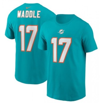 Men's Miami Dolphins #17 Jaylen Waddle 2021 Aqua NFL Draft First Round Pick Player Name & Number T-Shirt Men's Miami Dolphins #17 Jaylen Waddle 2021 Aqua NFL Draft First Round Pick Player Name & Number T-Shirt