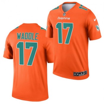 Men's Miami Dolphins #17 Jaylen Waddle 2021 Orange Inverted Legend Stitched Football Jersey Men's Miami Dolphins #17 Jaylen Waddle 2021 Orange Inverted Legend Stitched Football Jersey