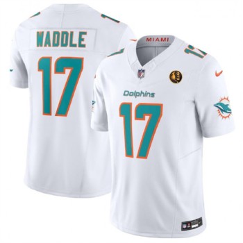 Men's Miami Dolphins #17 Jaylen Waddle White 2023 F.U.S.E. With John Madden Patch Vapor Limited Stitched Football Jersey Men's Miami Dolphins #17 Jaylen Waddle White 2023 F.U.S.E. With John Madden Patch Vapor Limited Stitched Football Jersey