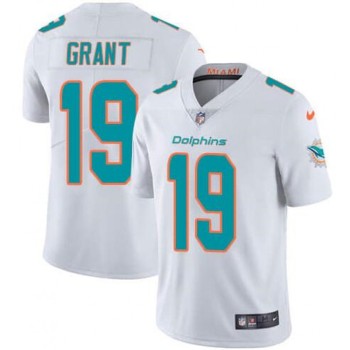 Men's Miami Dolphins #19 Jakeem Grant White Vapor Untouchable NFL Limited Stitched Jersey Men's Miami Dolphins #19 Jakeem Grant White Vapor Untouchable NFL Limited Stitched Jersey
