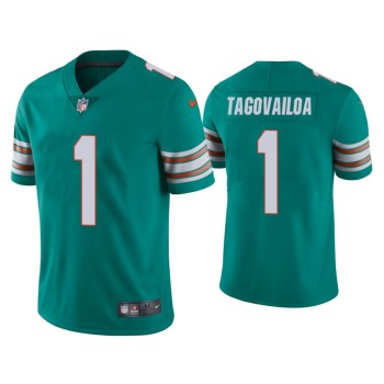 Men's Miami Dolphins #1 Tua Tagovailoa Aqua Vapor Limited Stitched NFL Jersey Men's Miami Dolphins #1 Tua Tagovailoa Aqua Vapor Limited Stitched NFL Jersey