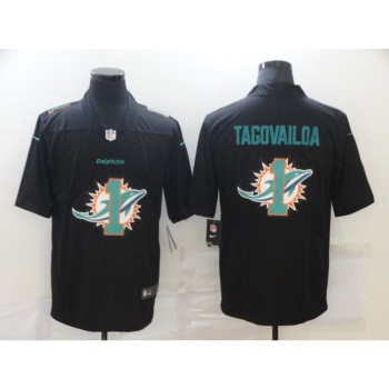 Men's Miami Dolphins #1 Tua Tagovailoa Black Shadow Logo Limited Stitched Jersey Men's Miami Dolphins #1 Tua Tagovailoa Black Shadow Logo Limited Stitched Jersey