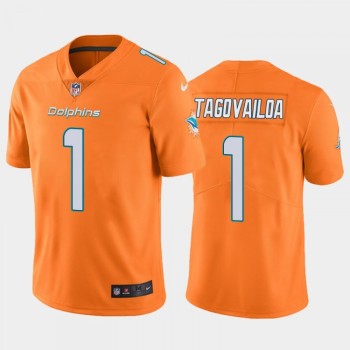 Men's Miami Dolphins #1 Tua Tagovailoa Orange Vapor Limited Stitched NFL Jersey Men's Miami Dolphins #1 Tua Tagovailoa Orange Vapor Limited Stitched NFL Jersey