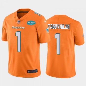 Men's Miami Dolphins #1 Tua Tagovailoa Orange With 347 Shula Patch 2020 Vapor Untouchable Limited Stitched NFL Jersey Men's Miami Dolphins #1 Tua Tagovailoa Orange With 347 Shula Patch 2020 Vapor Untouchable Limited Stitched NFL Jersey