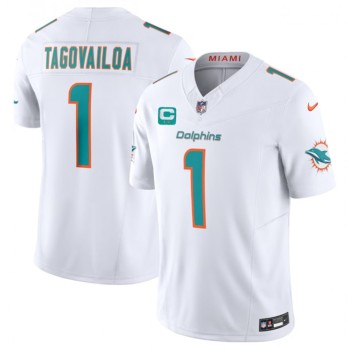 Men's Miami Dolphins #1 Tua Tagovailoa White 2023 F.U.S.E With 2-Star C Patch Vapor Limited Stitched Football Jersey Men's Miami Dolphins #1 Tua Tagovailoa White 2023 F.U.S.E With 2-Star C Patch Vapor Limited Stitched Football Jersey