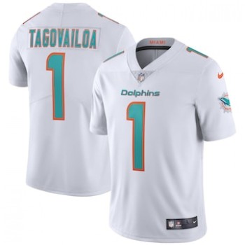 Men's Miami Dolphins #1 Tua Tagovailoa White Vapor Limited Stitched NFL Jersey Men's Miami Dolphins #1 Tua Tagovailoa White Vapor Limited Stitched NFL Jersey