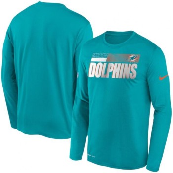 Men's Miami Dolphins 2020 Aqua Sideline Impact Legend Performance Long Sleeve T-Shirt Men's Miami Dolphins 2020 Aqua Sideline Impact Legend Performance Long Sleeve T-Shirt
