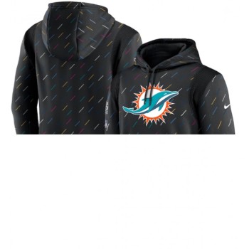 Men's Miami Dolphins 2021 Charcoal Crucial Catch Therma Pullover Hoodie Men's Miami Dolphins 2021 Charcoal Crucial Catch Therma Pullover Hoodie