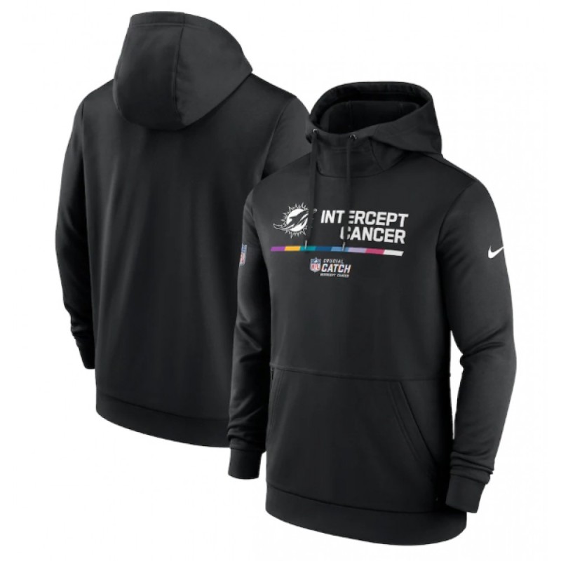 Men's Miami Dolphins 2022 Black Crucial Catch Therma Performance Pullover Hoodie Men's Miami Dolphins 2022 Black Crucial Catch Therma Performance Pullover Hoodie