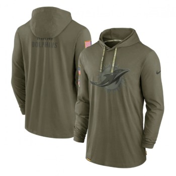 Men's Miami Dolphins 2022 Olive Salute to Service Tonal Pullover Hoodie Men's Miami Dolphins 2022 Olive Salute to Service Tonal Pullover Hoodie