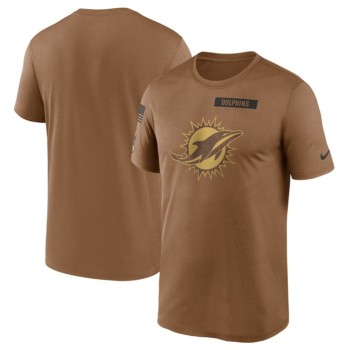 Men's Miami Dolphins 2023 Brown Salute To Service Legend Performance T-Shirt Men's Miami Dolphins 2023 Brown Salute To Service Legend Performance T-Shirt