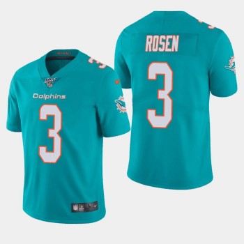 Men's Miami Dolphins #3 Josh Rosen Aqua 2019 100th Season Vapor Untouchable Limited Stitched NFL Jersey Men's Miami Dolphins #3 Josh Rosen Aqua 2019 100th Season Vapor Untouchable Limited Stitched NFL Jersey