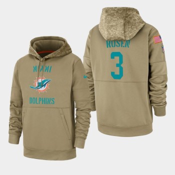 Men's Miami Dolphins #3 Josh Rosen Tan 2019 Salute to Service Sideline Therma Pullover Hoodie Men's Miami Dolphins #3 Josh Rosen Tan 2019 Salute to Service Sideline Therma Pullover Hoodie