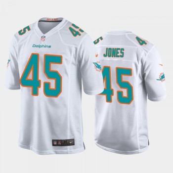 Men's Miami Dolphins #45 Brandon Jones White Stitched Jersey Men's Miami Dolphins #45 Brandon Jones White Stitched Jersey