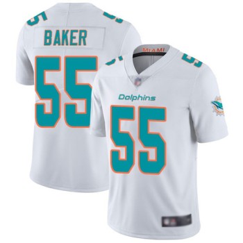 Men's Miami Dolphins #55 Jerome Baker White Color Rush Limited Stitched NFL Jersey Men's Miami Dolphins #55 Jerome Baker White Color Rush Limited Stitched NFL Jersey