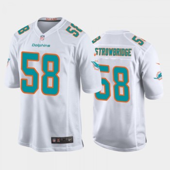Men's Miami Dolphins #58 Jason Strowbridge White Stitched Jersey Men's Miami Dolphins #58 Jason Strowbridge White Stitched Jersey