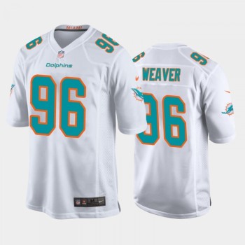 Men's Miami Dolphins #96 Curtis Weaver White Stitched Jersey Men's Miami Dolphins #96 Curtis Weaver White Stitched Jersey