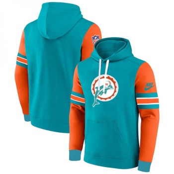 Men's Miami Dolphins Aqua/Orange Pullover Hoodie Men's Miami Dolphins Aqua/Orange Pullover Hoodie