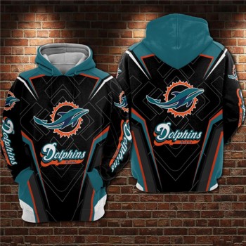 Men's Miami Dolphins Black/Aqua 3D All Over Print Pullover Hoodie Men's Miami Dolphins Black/Aqua 3D All Over Print Pullover Hoodie