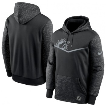 Men's Miami Dolphins Black Reflective Therma Hoodie Men's Miami Dolphins Black Reflective Therma Hoodie