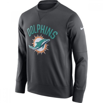 Men's Miami Dolphins Black Sideline Circuit Performance Sweatshirt Men's Miami Dolphins Black Sideline Circuit Performance Sweatshirt