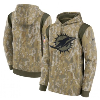 Men's Miami Dolphins Camo 2021 Salute To Service Therma Performance Pullover Hoodie Men's Miami Dolphins Camo 2021 Salute To Service Therma Performance Pullover Hoodie