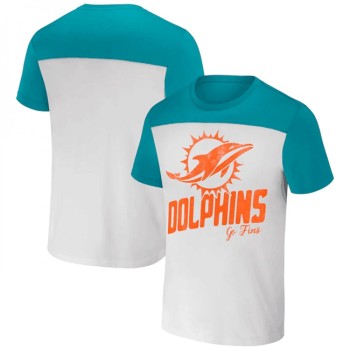 Men's Miami Dolphins Cream/Aqua x Darius Rucker Collection Colorblocked T-Shirt Men's Miami Dolphins Cream/Aqua x Darius Rucker Collection Colorblocked T-Shirt