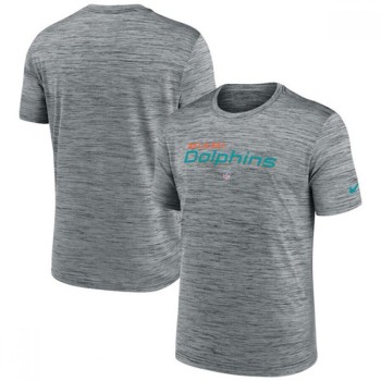 Men's Miami Dolphins Gray Velocity Performance T-Shirt Men's Miami Dolphins Gray Velocity Performance T-Shirt