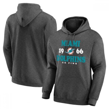 Men's Miami Dolphins Heathered Charcoal Fierce Competitor Pullover Hoodie Men's Miami Dolphins Heathered Charcoal Fierce Competitor Pullover Hoodie