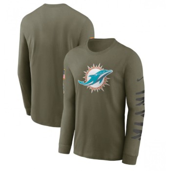 Men's Miami Dolphins Olive 2022 Salute to Service Long Sleeve T-Shirt Men's Miami Dolphins Olive 2022 Salute to Service Long Sleeve T-Shirt