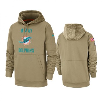 Men's Miami Dolphins Tan 2019 Salute to Service Sideline Therma Pullover Hoodie Men's Miami Dolphins Tan 2019 Salute to Service Sideline Therma Pullover Hoodie